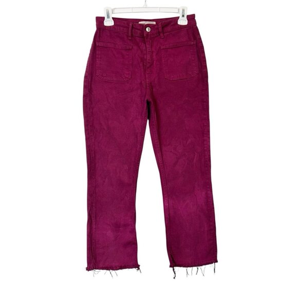 Zara Straight Crop Jeans Women’s Size 6 Pink - Picture 1 of 10
